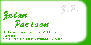 zalan parison business card